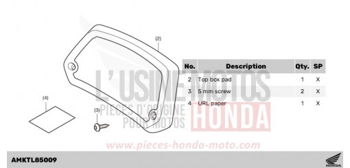 KIT,TOP BOX PAD (RUBBER) ADV350AS de 2025